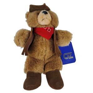 Vtg OZ 1991 Lone Star Bear Plush W/ Cowboy Hat & Vest & Bandana W/TAGS